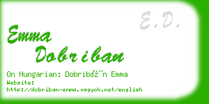 emma dobriban business card